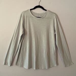 Eileen Fisher Light Purple Long Sleeve Crewneck Shirt Minimalist Cotton Large